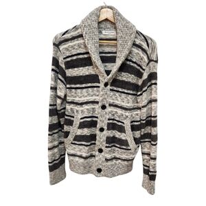 Vintage Gelato Pique Cardigan Sweater Mens Medium Terry Cloth Preppy Striped